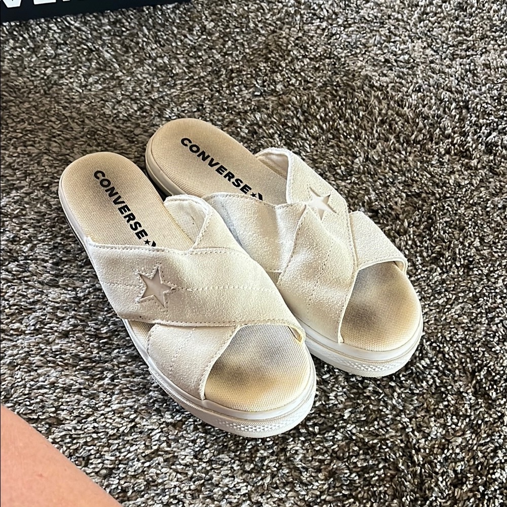Converse Cream Star Slide Sandals
